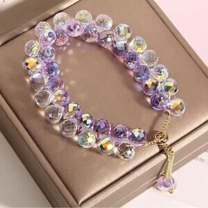Purple Swarovski Beaded Bracelet